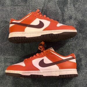 Nike Bold Orange and White Low-Top Sneakers